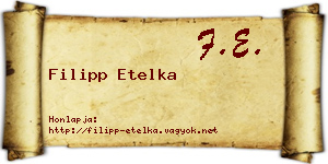 Filipp Etelka névjegykártya